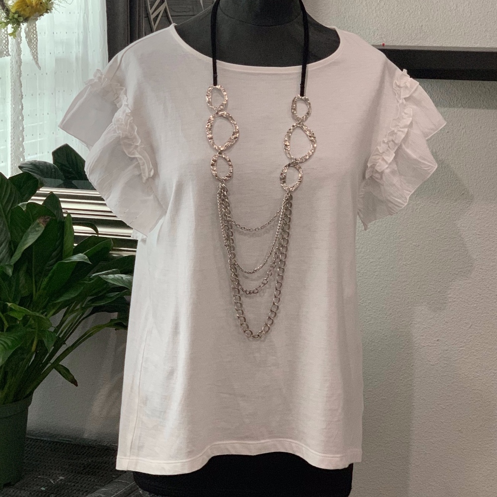 A New Day Ruffle Sleeve Top- MC